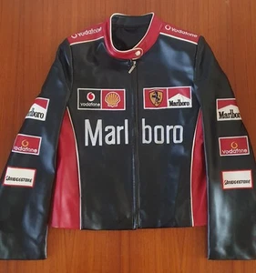 Moto GP Marlboro Vodafone Ferrari Vintage Classic Racing Jacket Red & Black - Picture 1 of 2