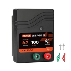 Electric Fence Charger AC Powered 100 Miles 300 Acres, 110 Volt 6.7 Joule Plu. - Picture 1 of 9