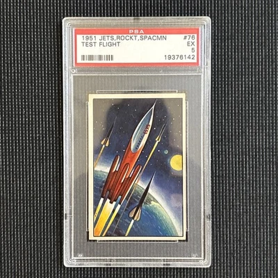 1951 Bowman Jets Rockets Spacemen Space # 76 Test Flight PSA 5 EX - Image 1 of 2