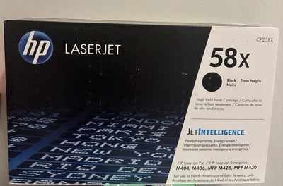 Tóner genuino de alto rendimiento HP CF258X 58X - negro - nuevo sellado caja al por menor Foto 1 de 2