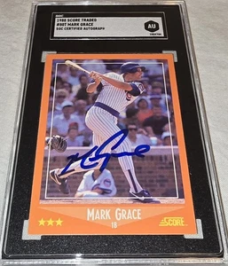 1988 Score Traded #80T Mark GRACE Auto RC Cubs Auto SGC AUTHENTICATED - Picture 1 of 6