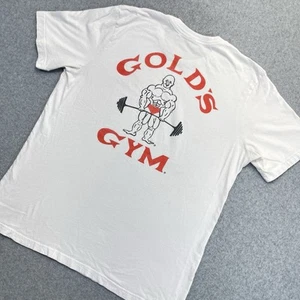Vintage Gold's Gym Venice California T-Shirt Herren XL weiß beidseitig Y2K LESEN - Bild 1 von 11
