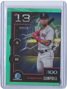 Bowman Kristian Campbell 2025/125 #BTP-13 Aqua Top 100 Medias Rojas - Imagen 1 de 2