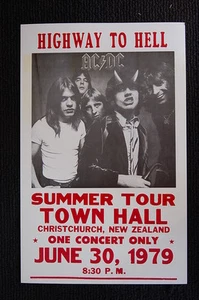 AC/DC Tour Poster Highway to hell 1979 New Zealand - Picture 1 of 1