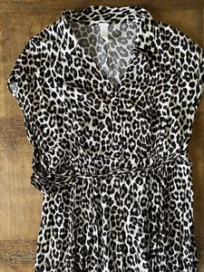 Maxi abito donna H&M stampa leopardata taglia L lungo maniche corte preferito blogger - Foto 1 di 10