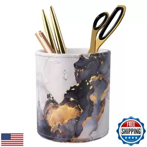 WAVEYU Marble Pen Holder for Desk, Pencil Organizer Office Decor, Makeup Brus - Picture 1 of 5