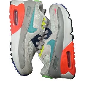 Nike Air Max 90 Evolution Of Icons Gray Turquoise Kids 13C Shoes DA5716-001