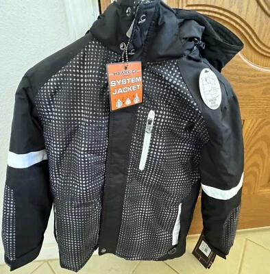 New Hawke & Co Men's Black Heavyweight Jacket Full Zip Removable Hood - Image 1 of 4