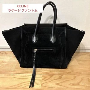 Bolso de Mano CELINE Luggage Phantom Gamuza Negro Casi Como Nuevo con Bolsa para el Polvo - Imagen 1 de 9