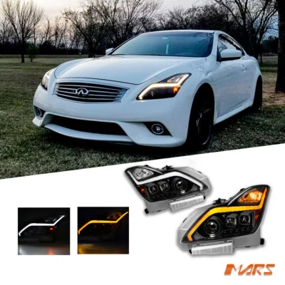 GTR Style LED Projector Sequential HeadLights for Nissan Infiniti G37 V37 370GT - image 1 of 4