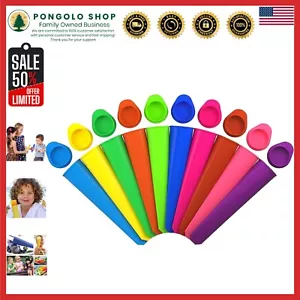Mess-Free Silicone Popsicle Molds - 10 Colorful Tubes for Fun Summer Snacks - Picture 1 of 11