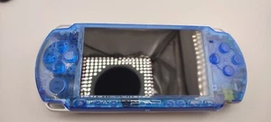 Sony PSP 3000 System w/ Charger  Clear Blue color Region Free Custom Shell - Picture 1 of 15