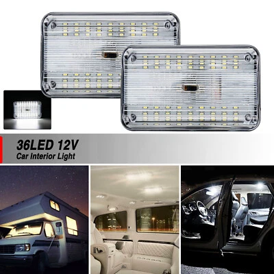 Universal Car Interior Light Ceiling Dome Reading Lamp White LED Vehicle Van 12V - Image 1 of 4