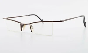 THEO BELGIUM Brille Mod. Knuckle Head 10 Square Half Rim Eyeglasses Brown Metal - Bild 1 von 11