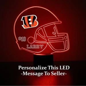 Luz de afilador deportivo LED de Cincinnati Bengals, fútbol americano personalizado GRATIS - Imagen 1 de 12