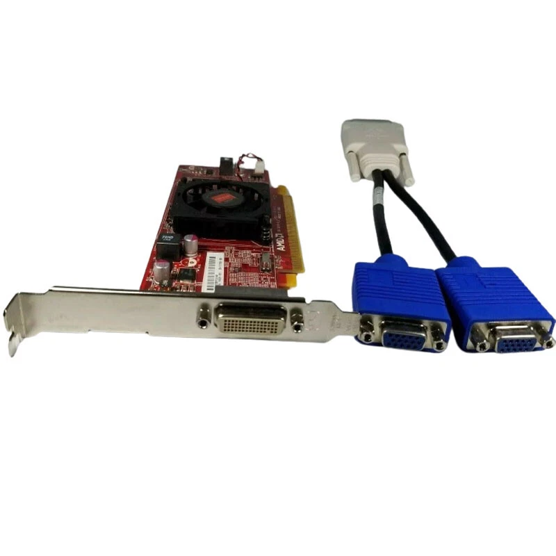 Dell OptiPlex SFF 755 760 780 360 380 AMD PCI-e x16 Dual VGA Monitor Video Card - Image 1 of 4