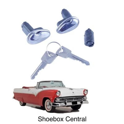 Cerraduras de encendido y puerta de coche Ford 1955 1956 con llave igual Foto 1 de 2