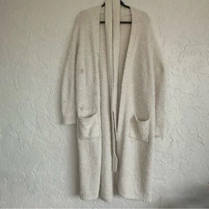 SKIMS Morgenmantel Damen L/XL kuscheliger Strick flauschig bequem langer Gürtel volle Länge creme - Bild 1 von 9