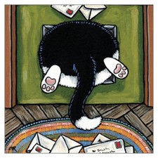 Bit of a Squeeze Funny Cat Greeting Card Lisa Marie Robinson Humorous Greetings