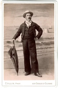 Vendée.Sables d'Olonne.Homme Costume traditionnel.Cabinet.Photo Collin Albuminée - Picture 1 of 2