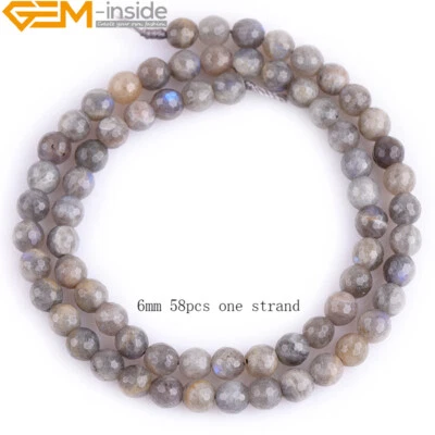 Cuentas sueltas de piedras preciosas facetadas de piedra labradorita natural para hacer joyas de 15" Foto 1 de 4