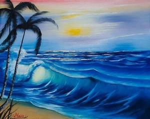 Oil Painting Landscape Art Decor 16x20 Canvas Using Bob Ross Technique - Picture 1 of 1