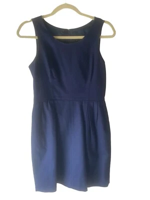 J.Crew Midi Dress Womens Size 4 Navy Blue Sleeveless Casual Back Zip Lined - Image 1 of 4