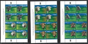 Argentina 1998 bovine breeds  Complete Se-Tenant Blocks of Four MNH Pg Borders - Picture 1 of 1