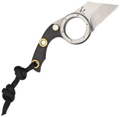 Cuchillo plegable Fred Perrin Le Shark 1,25" de acero inoxidable mate con funda para cuello Foto 1 de 2