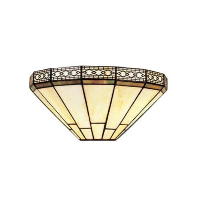 MISSION TIFFANY STYLE HANDCRAFTED GLASS WALL LIGHT WALL FIXING INCLUDED - Image 1 of 3