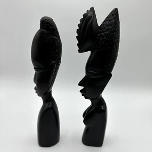 2 Stück Holz Figuren Holz Paar Mann Frau wohl Ebenholz Handgeschnitzt Afrika - Bild 1 von 21