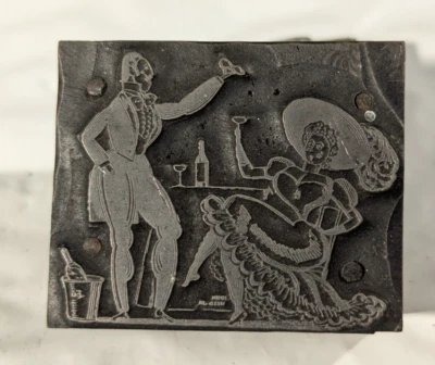 Antique Art Deco Metal Engraved Woodblock Letterpress Print Press John Held Jr. - Image 1 of 3