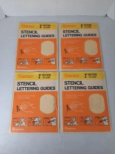 Vtg 1965 Stenso Lettering Guide Gothic Stencil 2" 3" LOT Dennison  20-084 20-093 - Picture 1 of 10