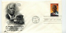 2402 A Philip Randolph, Black Heritage, 1989, Artcraft FDC
