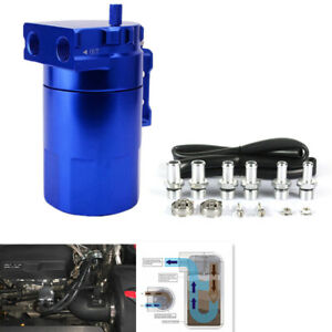 Car Fuel Container Tank Plastic Oil Breather Catch Can Baffled Petrol Reservoir 