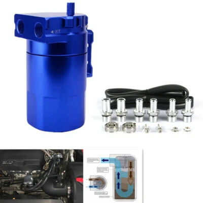 Car Fuel Container Tank Plastic Oil Breather Catch Can Baffled Petrol Reservoir  - Image 1 of 4