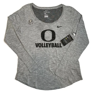 Nike Oregon Ducks T-Shirt Long Sleeve Tee Gray Womens Large Volleyball New - Image 1 of 4