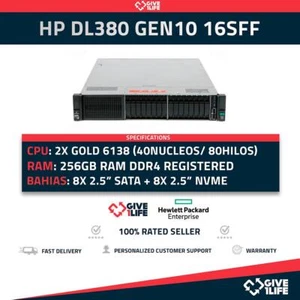 HP Proliant DL380 Gen10 16SFF (8X NVME) 2x Gold 6138 (40 Núcleos 80 Hilos) 25... - Picture 1 of 8