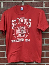 Vintage St Paul's 1994 Volleyball Varsity Home Coming Red Lrg Jerzees Fast Ship