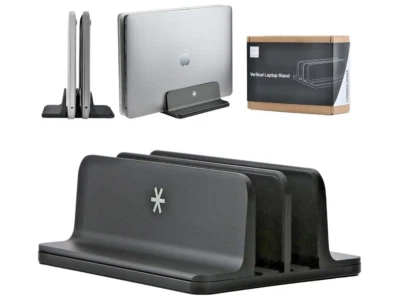 Vertical Laptop Stand - for Desk Organization with Double Slot Adjustable Riser - Image 1 of 4