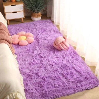 Furry Bedroom Bedside Carpet Fluffy Rug Decoration Lounge Rugs Plush Floor Mat - Image 1 of 4