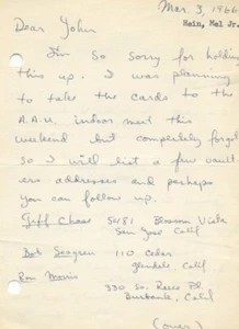 T&F 1960s USC Pole Vault Star MEL HEIN Jr.  Autograph Letter Signed 1966 - Bild 1 von 2