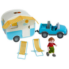 HABA Little Friends Vacation Camper Play Set with All Terrain Push & Go Vehicle