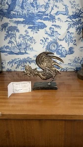 Yves LOHÉ "Cocorico" sculpture de coq en bronze doré avec certificat, 1990 - Foto 1 di 12