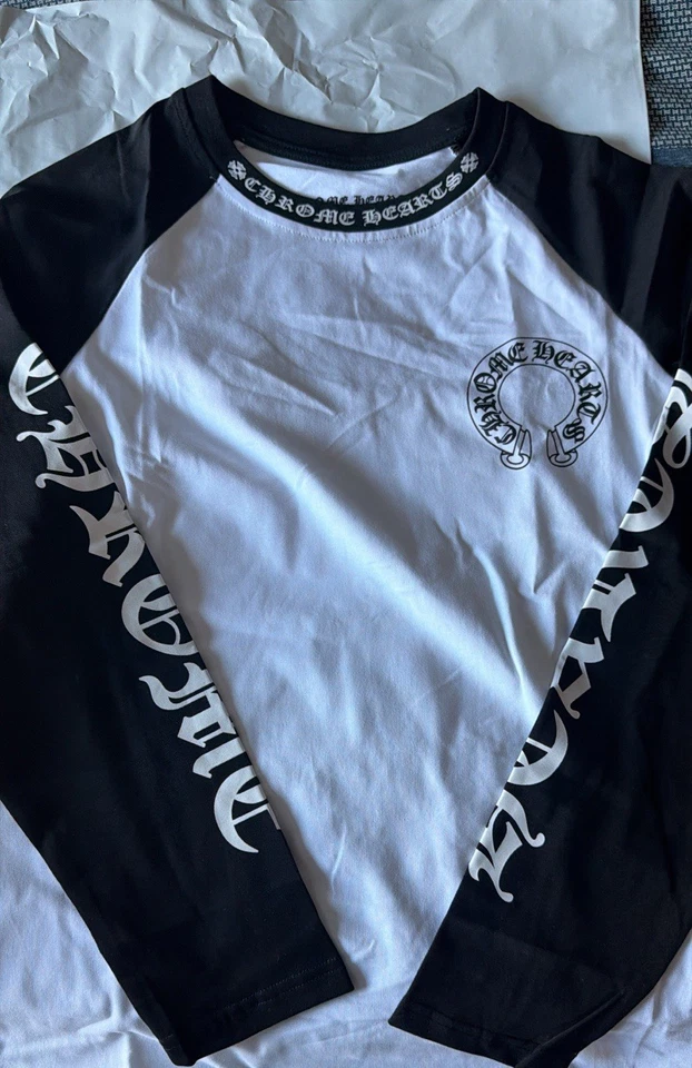 CHROME HEARTS Long Sleeve T-Shirt White & Black Size Medium - Image 1 of 1