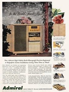 1953 Admiral: High Fidelity Radio Phonograph Premium Vintage Print Ad - Picture 1 of 1