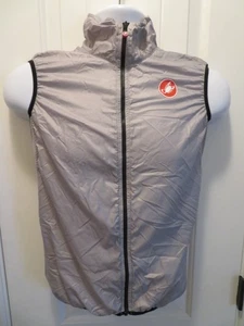 CASTELLI Aria Wind Vest Men's Medium M Cycling Silver Gray Mesh Breathable - Picture 1 of 10