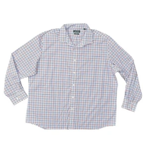 Lauren Ralph Lauren Men's 2XL Blue Plaid Cotton Blend Button Shirt Long Sleeve - Picture 1 of 7