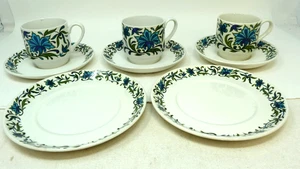 Midwinter Spanish Garden Tea/coffee Set of 3 Cups, 3 Saucers & 2 Side Plates #K4 - Picture 1 of 11
