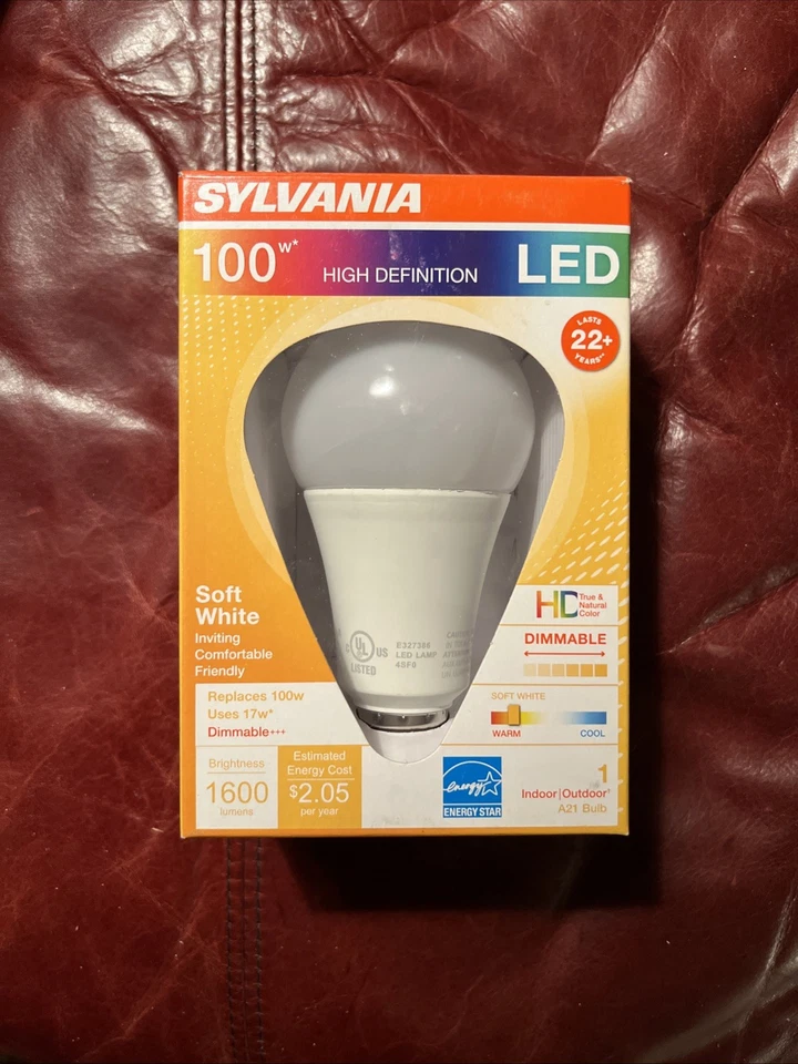 SYLVANIA LED Bulb 100W Equivalent 1600 Lum 17W A21 Lamp Soft White 2700K - Image 1 of 1